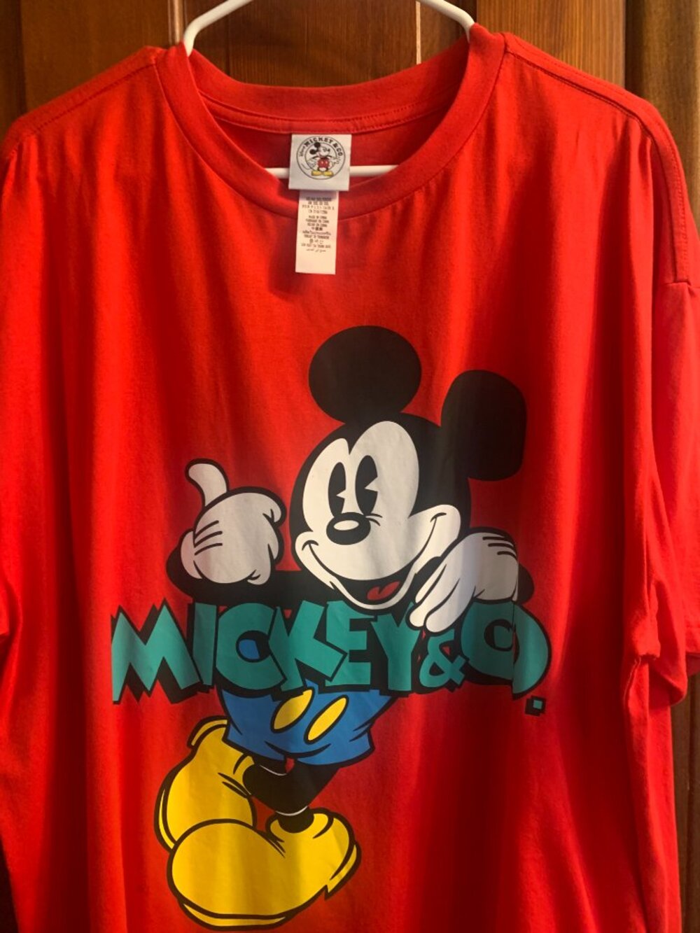 Disney Mickey & Co Red Graphic T-shirt Men's Sz XL Cotton SELLING AS IS